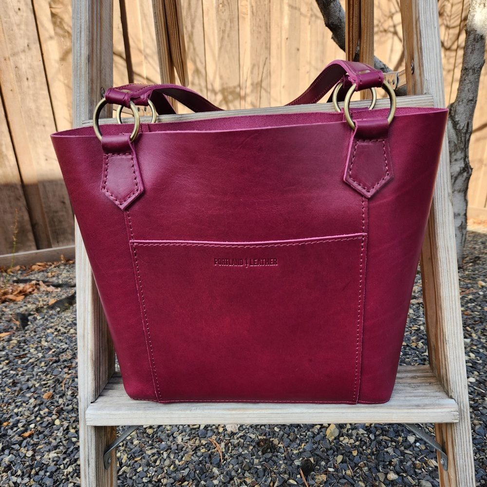 Portland Leather Boysenberry Market Tote.